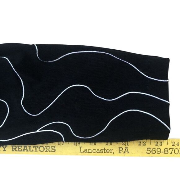 Chicos Travelers Jacket Womens Sz 3 XL Button Front Black White Embroidery Art - Picture 13 of 14